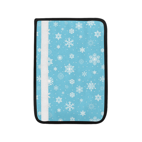 Snowflake pattern blue background Car Seat Belt Cover