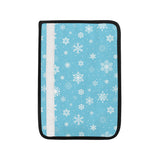 Snowflake pattern blue background Car Seat Belt Cover