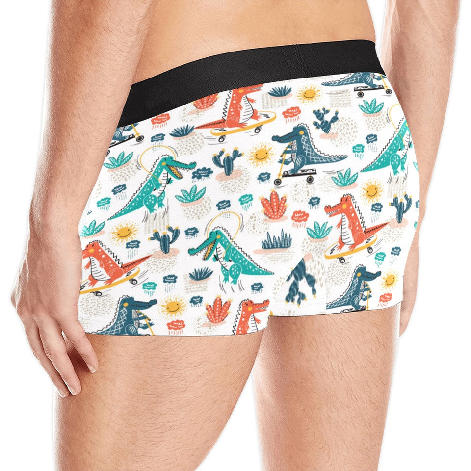 Cute Crocodile Pattern Men's All Over Print Boxer Briefs Men's Underwear