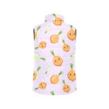 cute onions smiling faces purple background Men's Padded Vest