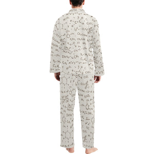 Chemistry Periodic Table Pattern Print Design 04 Men's Long Pajama Set