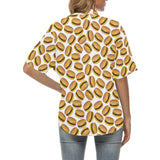 Hamburger Pattern Print Design 03 Women's All Over Print Hawaiian Shirt