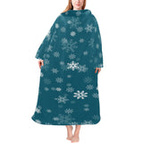 Snowflake pattern dark background Blanket Robe with Sleeves