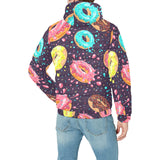 Colorful donut glaze pattern Men's Padded Hooded Jacket