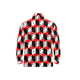 Dice Pattern Print Design 02 Men's Long Sleeve Polo Shirt