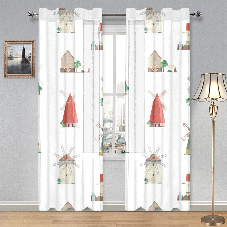 windmill design pattern Gauze Curtain