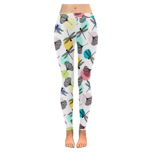 Dragonflies ginkgo leaves pattern Women's Legging Fulfilled In US