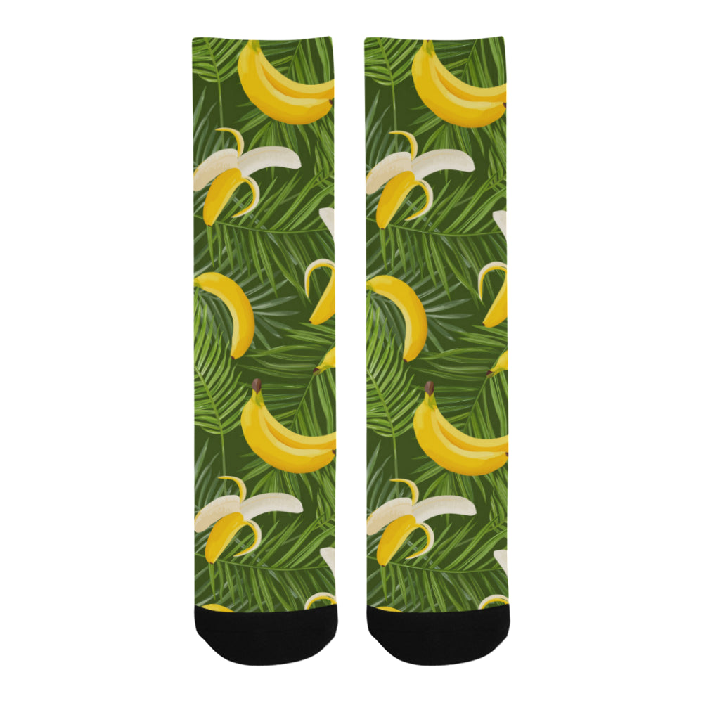 Banana Palm Leaves pattern Crew Socks