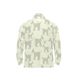 Little young goat pattern Men's Long Sleeve Polo Shirt