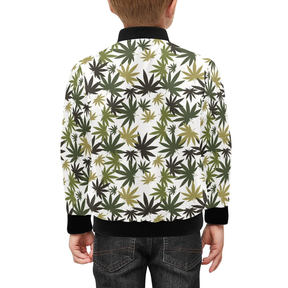 Canabis Marijuana Weed Pattern Print Design 05 Kids' Boys' Girls' Bomber Jacket