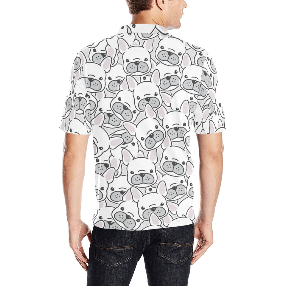 Cute french bulldog head pattern Men's All Over Print Polo Shirt
