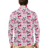 Yorkshire Terrier Pattern Print Design 03 Men's Long Sleeve Polo Shirt
