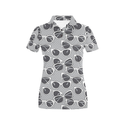 Sun Glasses Pattern Print Design 04 Women's All Over Print Polo Shirt