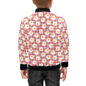 Fried Eggs Pattern Print Design 03 Kids' Boys' Girls' Bomber Jacket