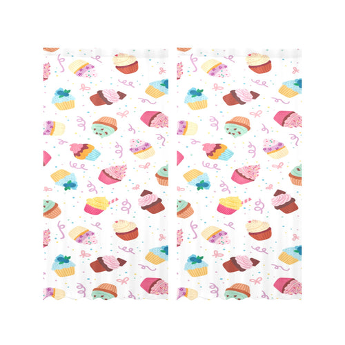 Cake cupcake design pattern Gauze Curtain