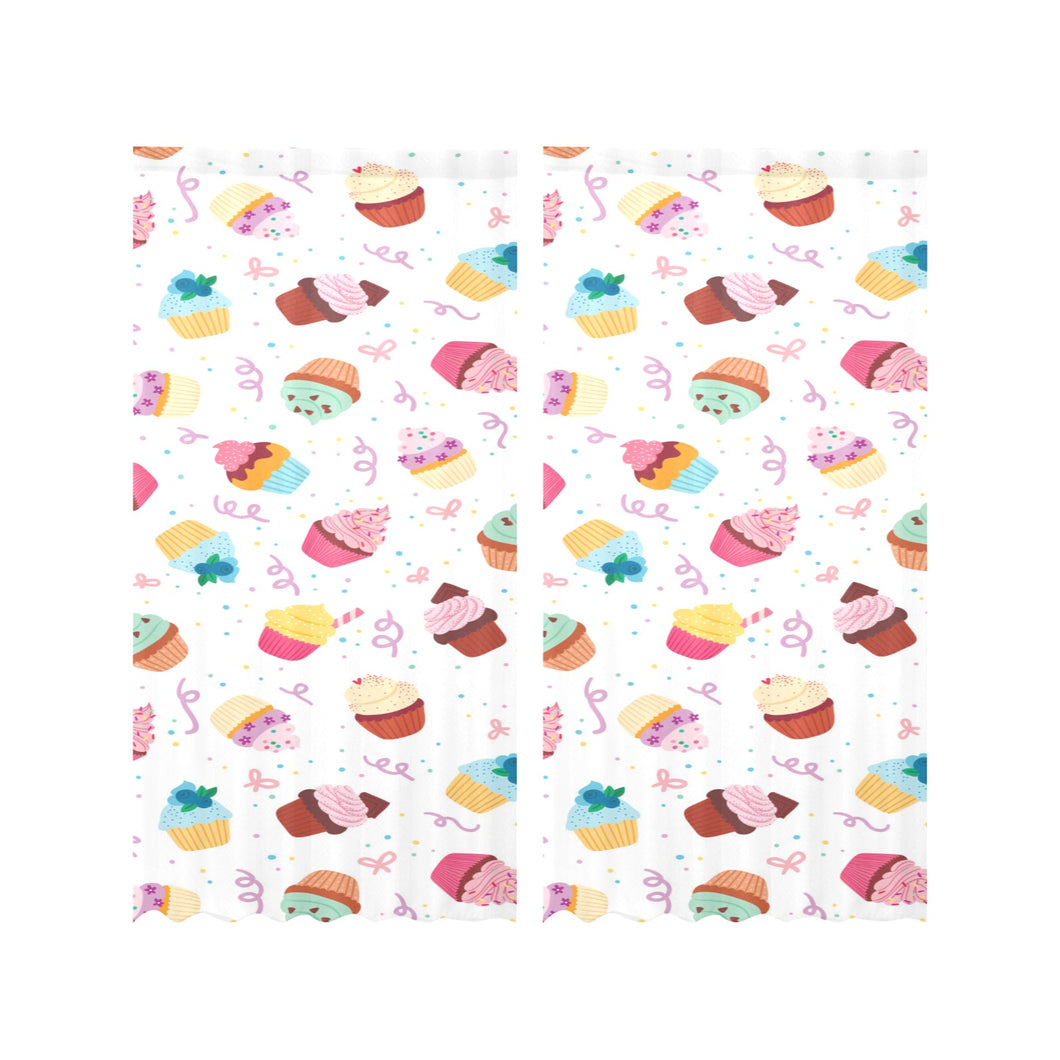 Cake cupcake design pattern Gauze Curtain