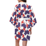Kangaroo Australian pattern Women's Short Kimono Robe