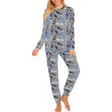 Skate Board Pattern Print Design 03 Women's All Over Print Pajama Set
