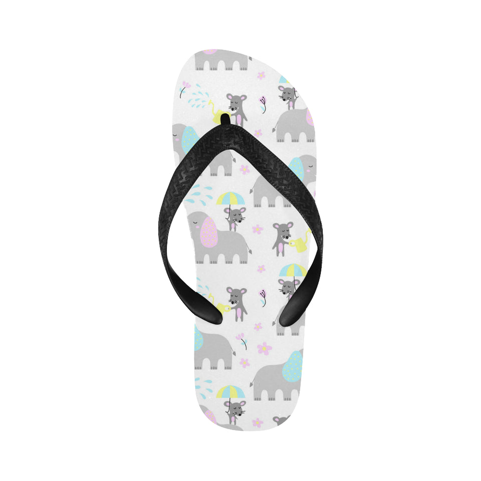 Cute elephant mouse pattern Unisex Flip Flops