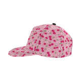 cherry flower pattern pink background All Over Print Snapback Cap