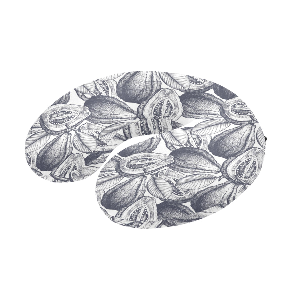 Guava tropical hand drawn pattern U-Shaped Travel Neck Pillow