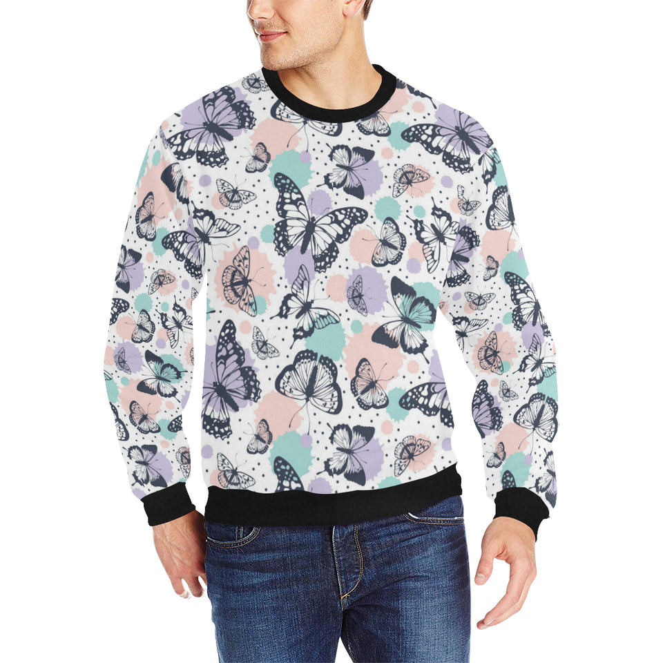 Butterfly pattern Men's Crew Neck Sweatshirt
