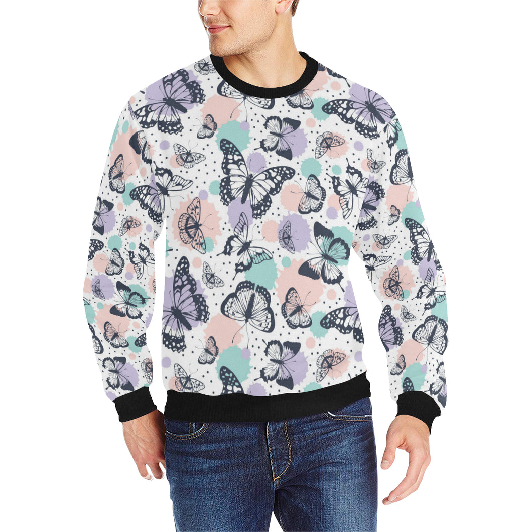 Butterfly pattern Men's Crew Neck Sweatshirt