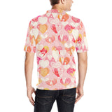 Hand drawn heart design pattern Men's All Over Print Polo Shirt