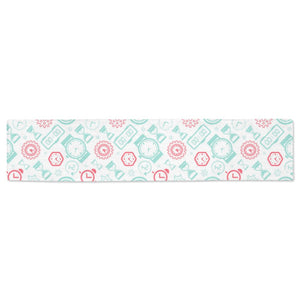 Clock time pattern blackground Table Runner