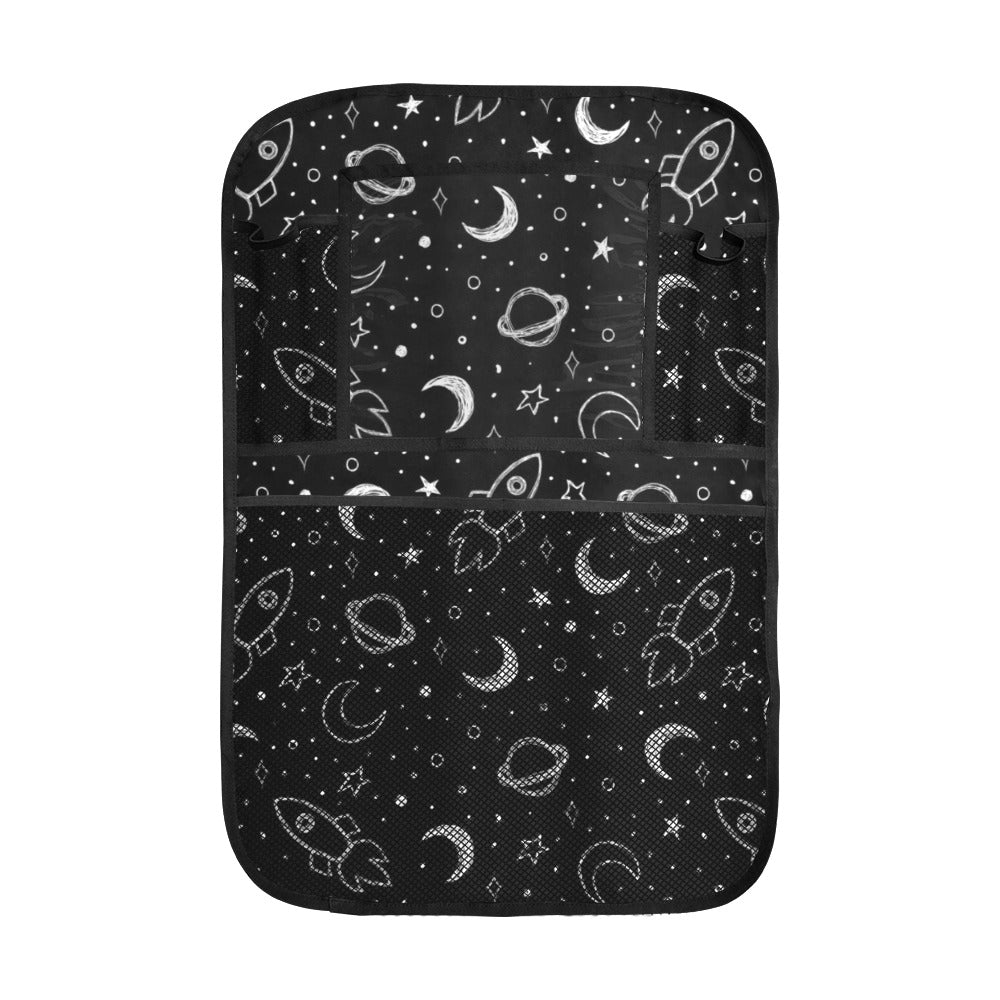 Hand drawn space rocket star planet Car Seat Back Organizer