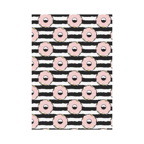 Donuts pink icing striped pattern House Flag Garden Flag