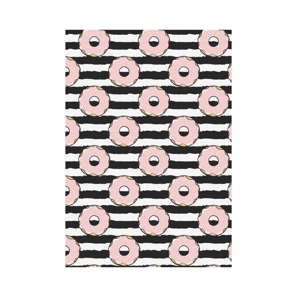 Donuts pink icing striped pattern House Flag Garden Flag