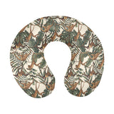 Monkey tropical leaves background U-Shaped Travel Neck Pillow