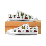colorful apples leave zebra stripe Men's Low Top Shoes White