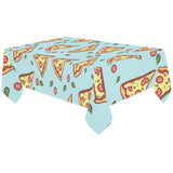 Hand drawn pizza blue background Tablecloth