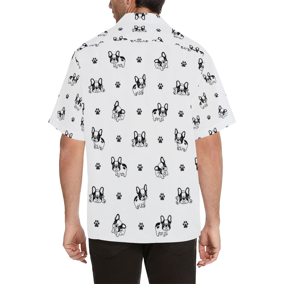 Cute french bulldog paw pattern Men's All Over Print Hawaiian Shirt