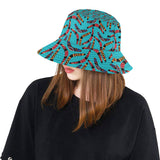 Boomerang Australian aboriginal ornament blue back Unisex Bucket Hat