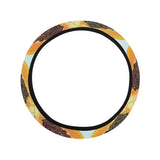 Watercolor papaya pattern Car Steering Wheel Cover