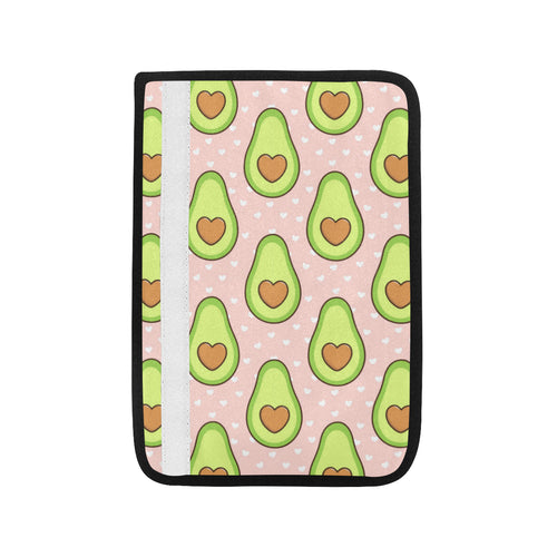 Avocado heart pink background Car Seat Belt Cover