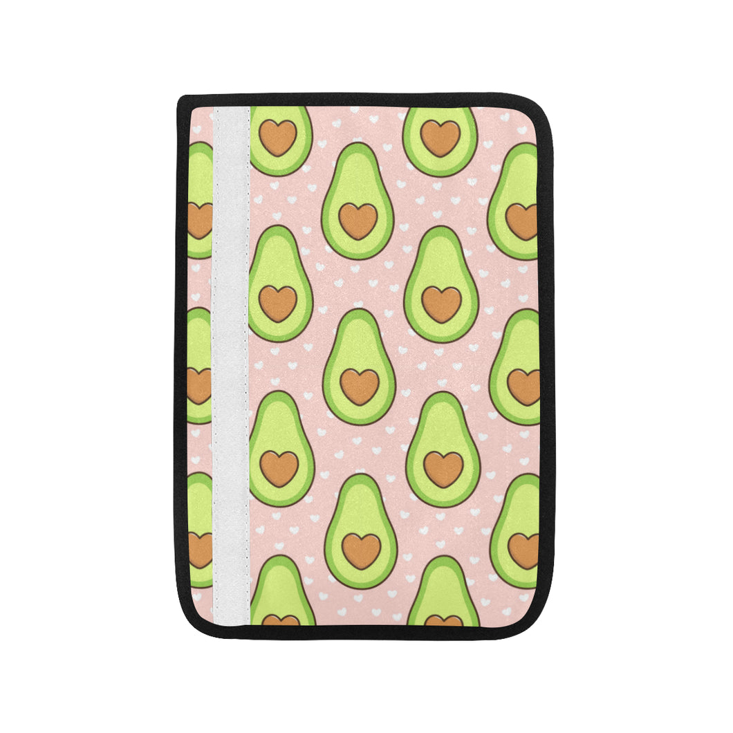 Avocado heart pink background Car Seat Belt Cover