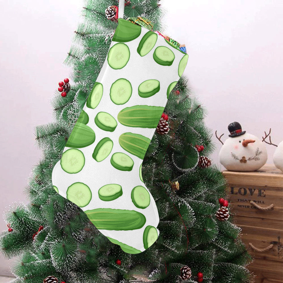 cucumber whole slices pattern Christmas Stocking