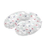 Airplane cloud grey background U-Shaped Travel Neck Pillow