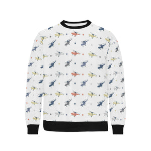 Cute helicopter star pattern Men's Crew Neck Sweatshirt