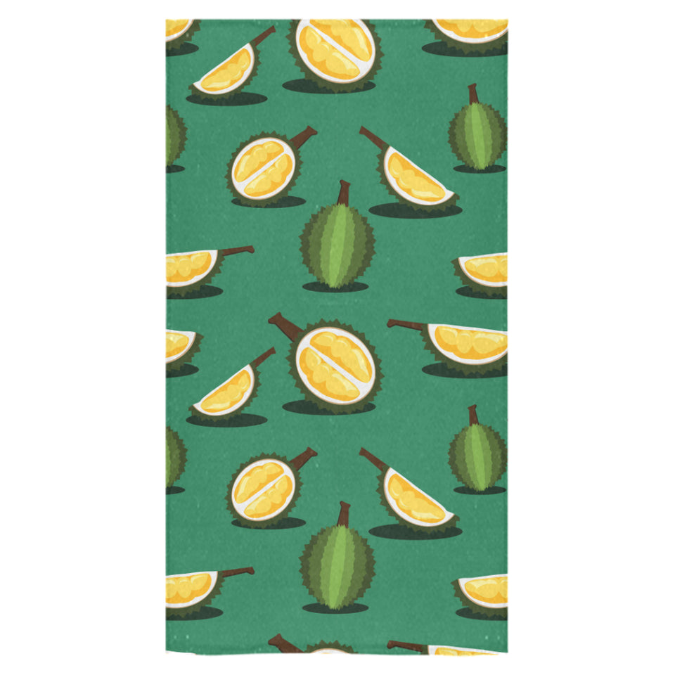 Durian pattern green background Bath Towel