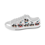 Cute ninja design pattern Men's Low Top Canvas Shoes White