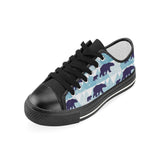 polar bear winter snow pattern Kids' Boys' Girls' Low Top Canvas Shoes Black
