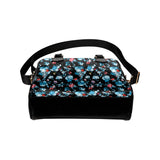 Skull flower roses leave pattern Shoulder Handbag