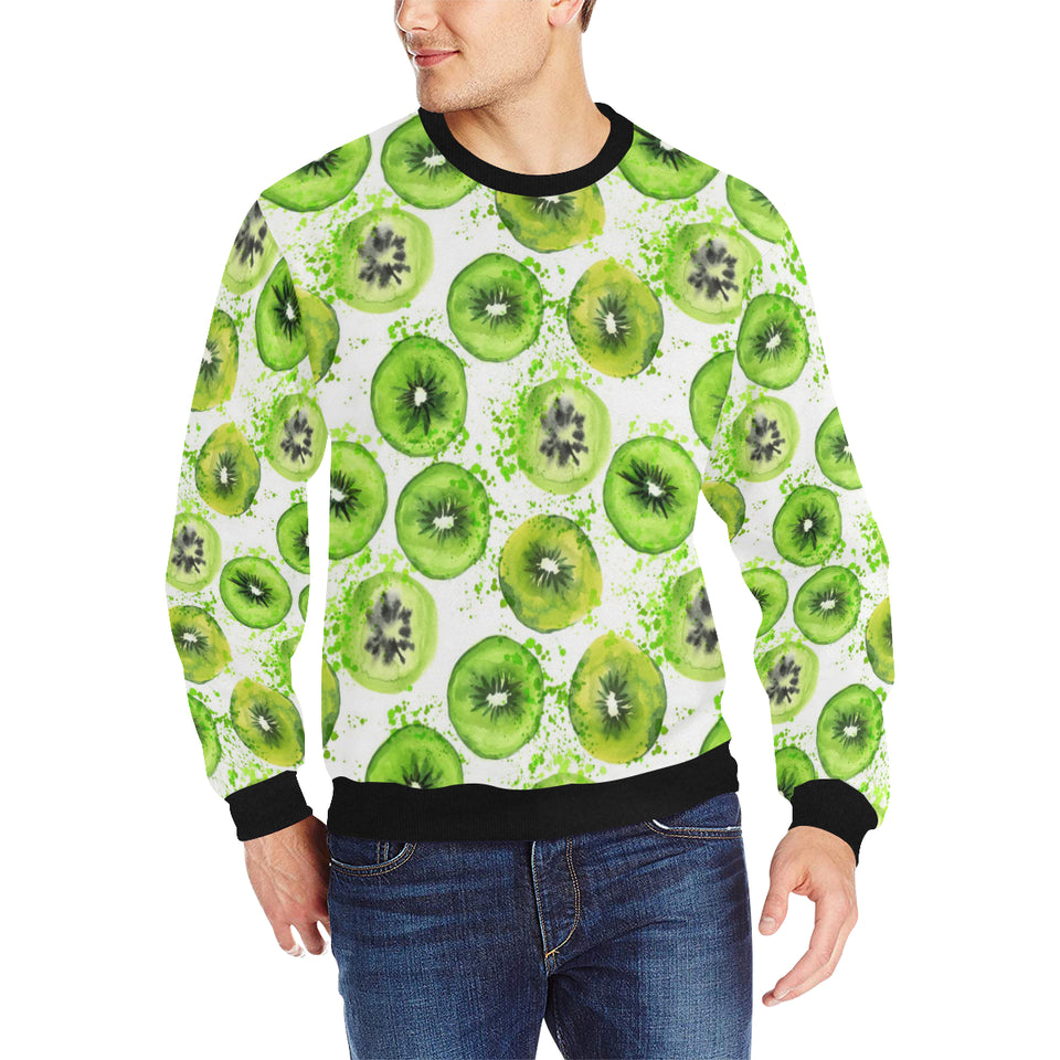 Watercolor kiwi pattern Men's Crew Neck Sweatshirt