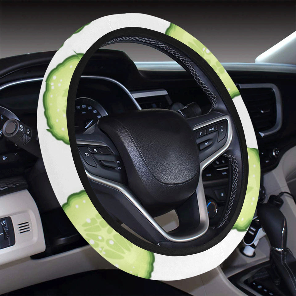 Cucumber slices pattern Car Steering Wheel Cover