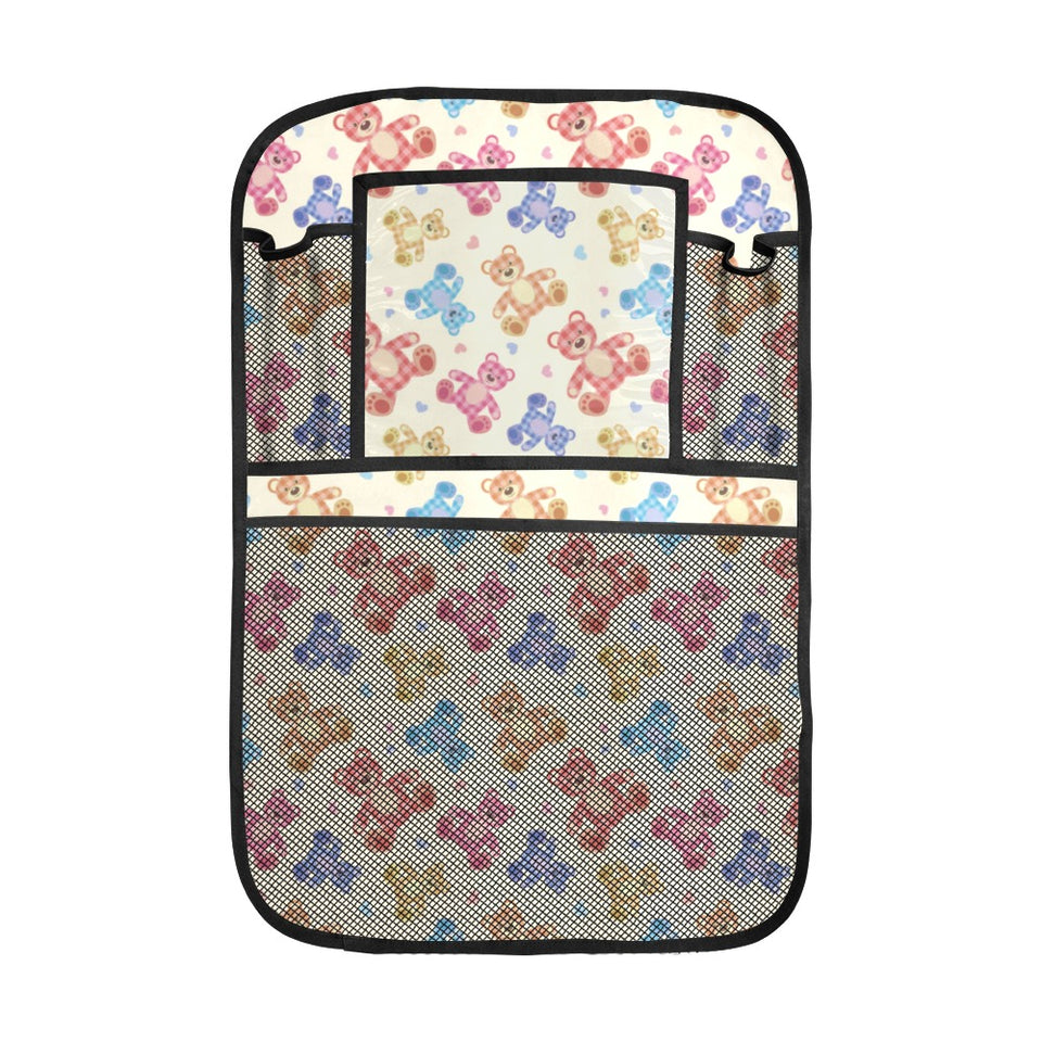 Teddy Bear Pattern Print Design 05 Car Seat Back Organizer